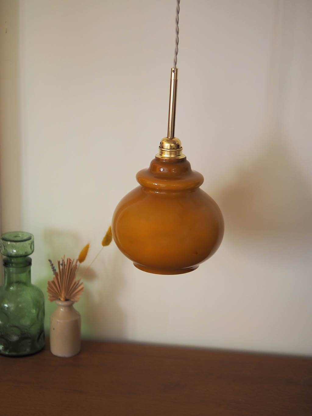 70s brown pendant light