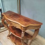 19th century Louis XV style console table in veneer wood