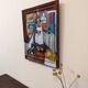 Mid-Century Modern Swedish "The Store" Vintage Figurative Oil Painting, Framed
