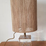 Resin lamp with amethyst shaft inclusion