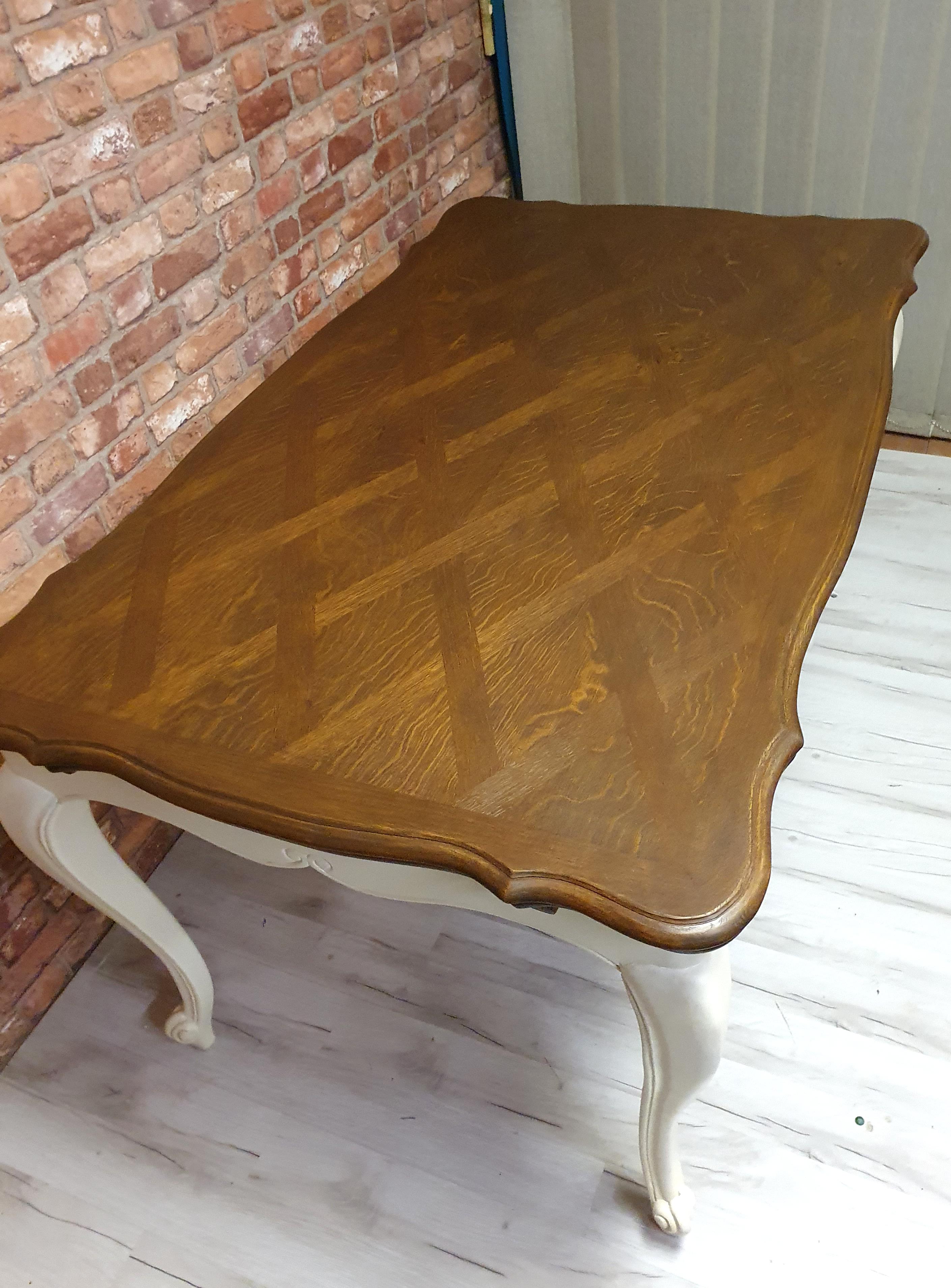 Folding oak table provence style