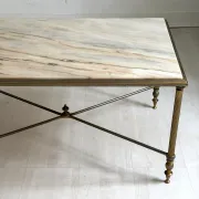 Vintage coffee table in 1970s neoclassical style.
