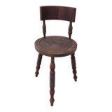 Vintage wooden stool charles dudouyt style