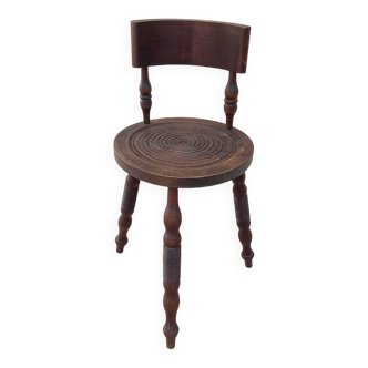 Vintage wooden stool charles dudouyt style