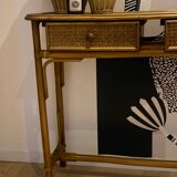 Console rotin vintage