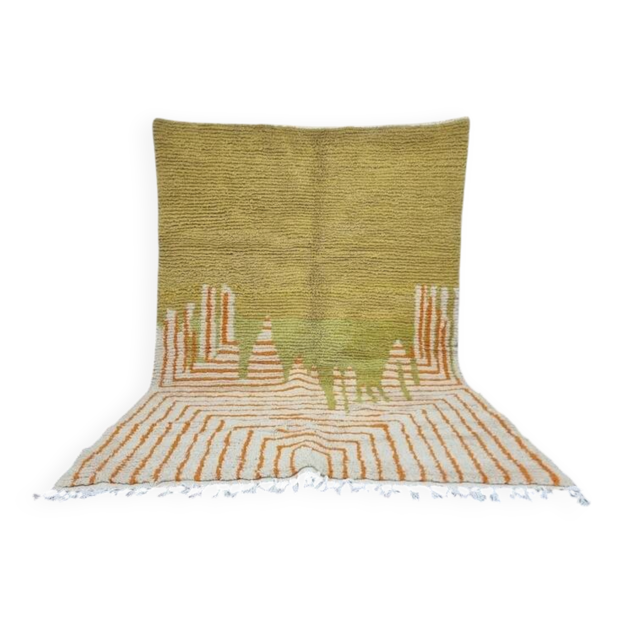Handmade natural wool rug with colourful patterns, size 140/260 cm.