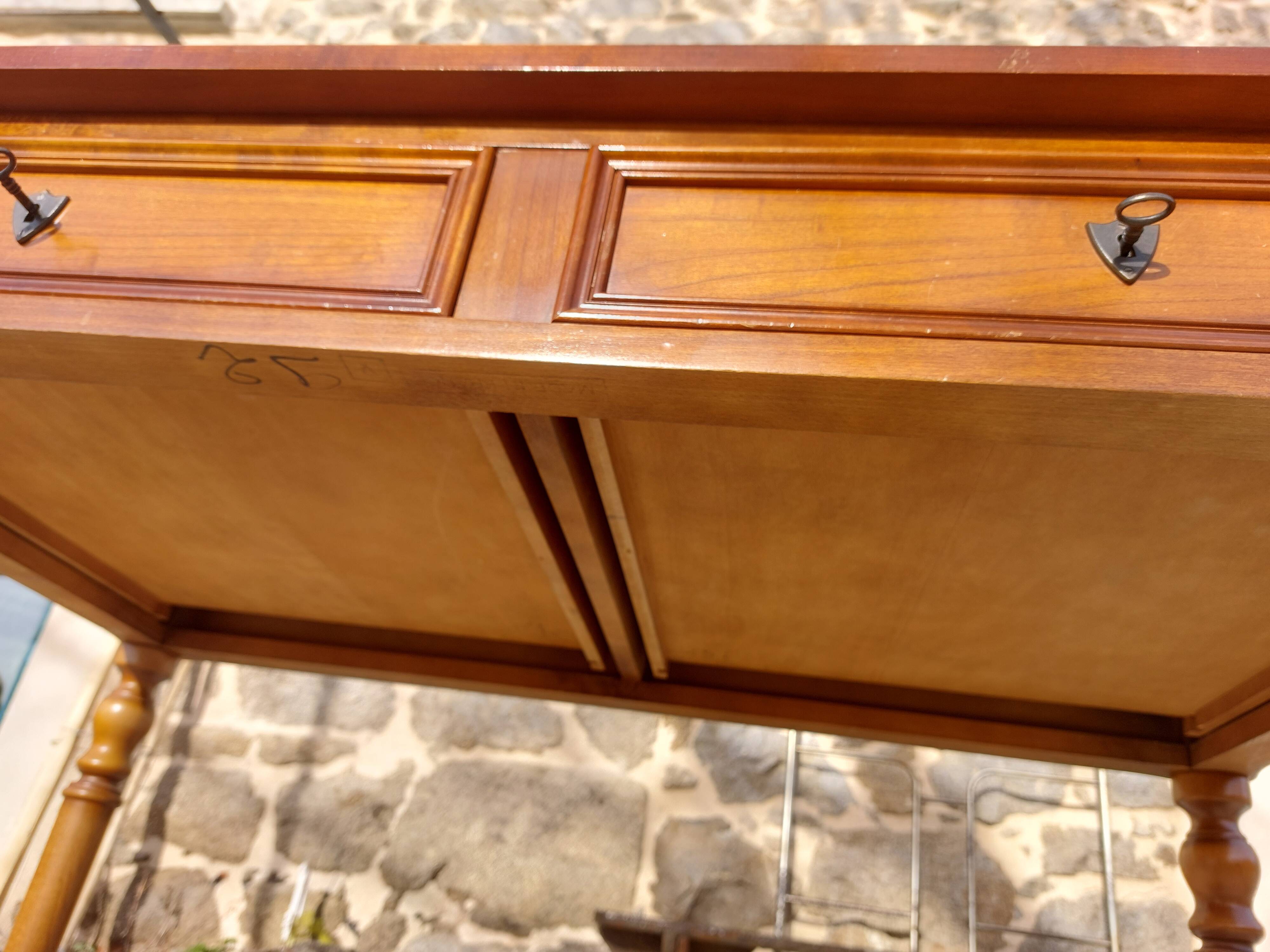 Green leather tray desk