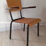 Pair of tubular metal armchairs 1954