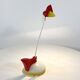 Red and white toucan desk lamp by Brilliant Leuchten Germany, 1980.