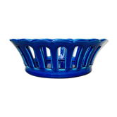 Openwork ceramic fruit basket - vintage blue cut