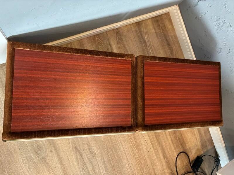 Ruf International Nightstands – Pair Mirrored Bedside Tables 1970s