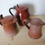 Trio de pots à lait émaillés