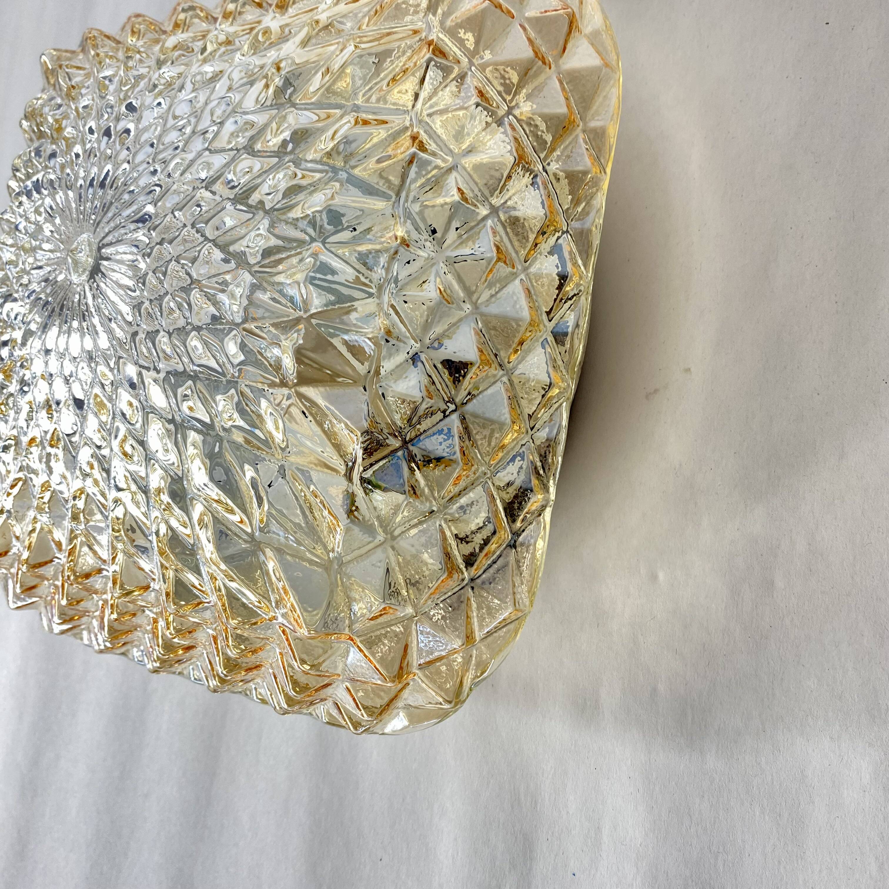 Wall light ceiling light amber glass gold 1970 1980 LAMP-7327