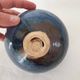 Blue ball vase in enamelled ceramic signed pictogram (Signature to be identified)