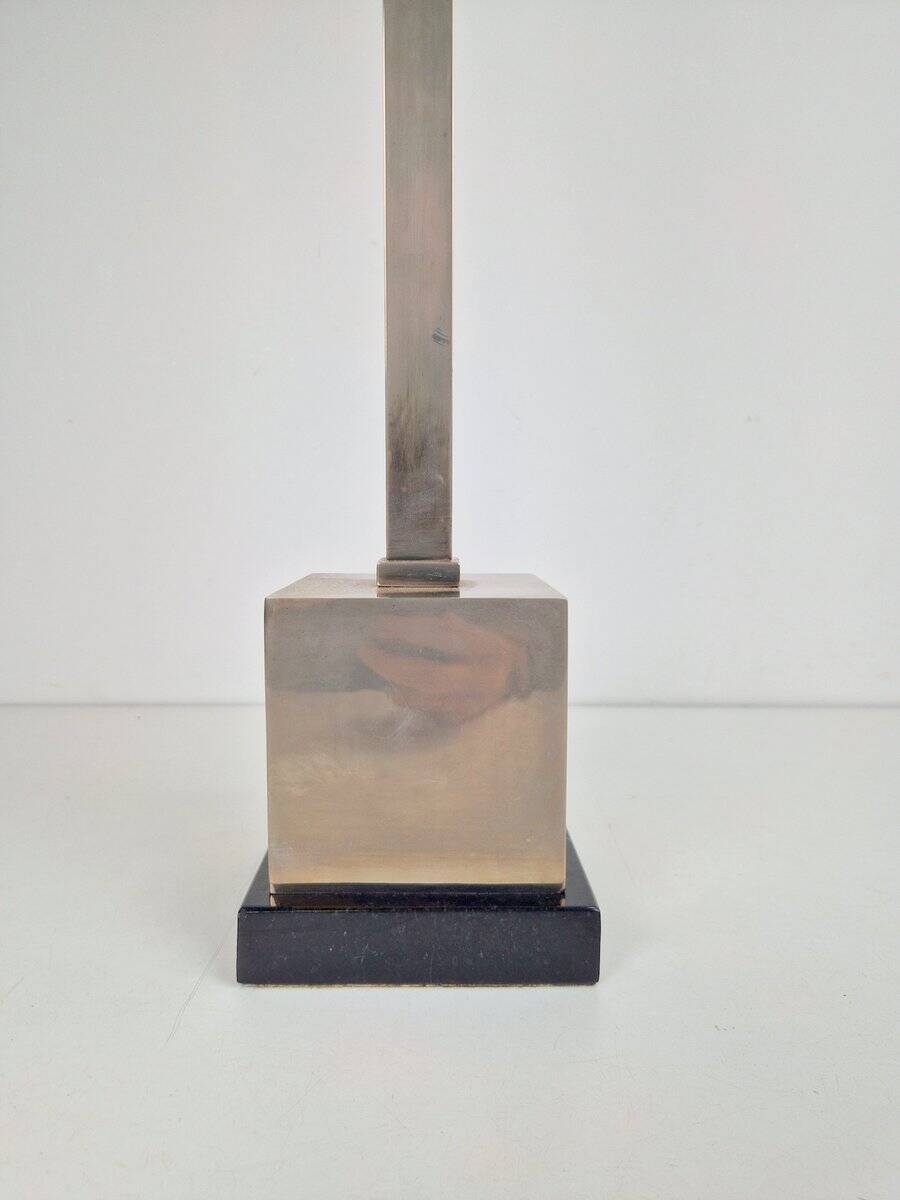 Lampe de table en argent vintage Empire, années 1970