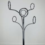 Coat rack 70's orange and chrome by Fase