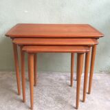 Vintage teak scandinavian pull-out tables