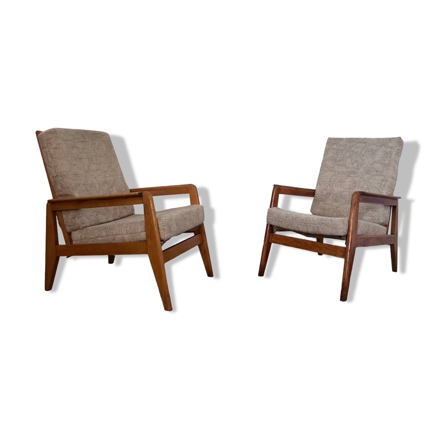 Lot 2 designer reconstruction rest armchairs from the 50s Free-Span / Guariche vintage