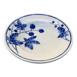 Blue earthenware salad bowl Moulin des loups