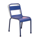 Blue industrial metal chair for children