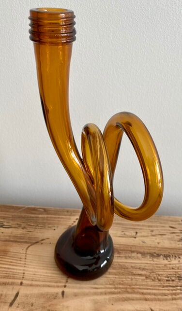 Amber glass vase