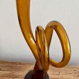 Amber glass vase