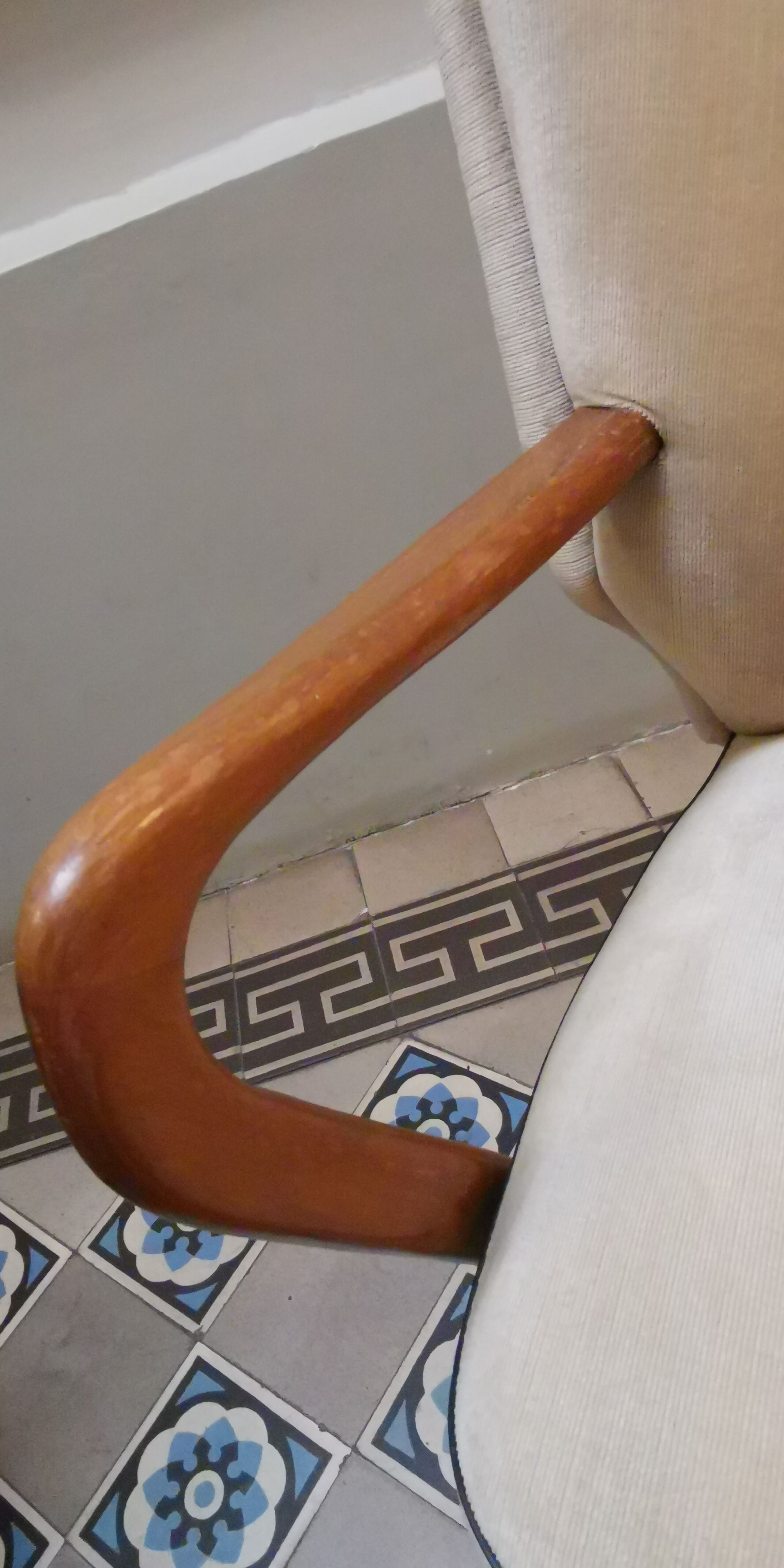 Vintage armchair 50s 60 velvet beige champagne