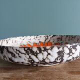 West Germany flat pocket emptier with orange flower decor