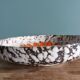 West Germany flat pocket emptier with orange flower decor