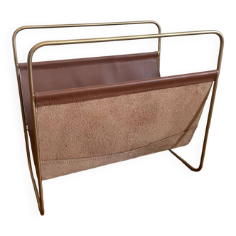 Leather magazine holder