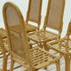 Set of 6 bamboo and webbing dining chairs 1970s