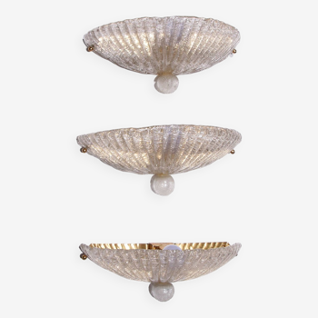 Italian set of three Murano glass wall lamps, 1960