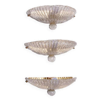 Italian set of three Murano glass wall lamps, 1960