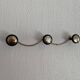 Vintage 1960s gold coat rack with 3 hooks - 45 x 7 cm