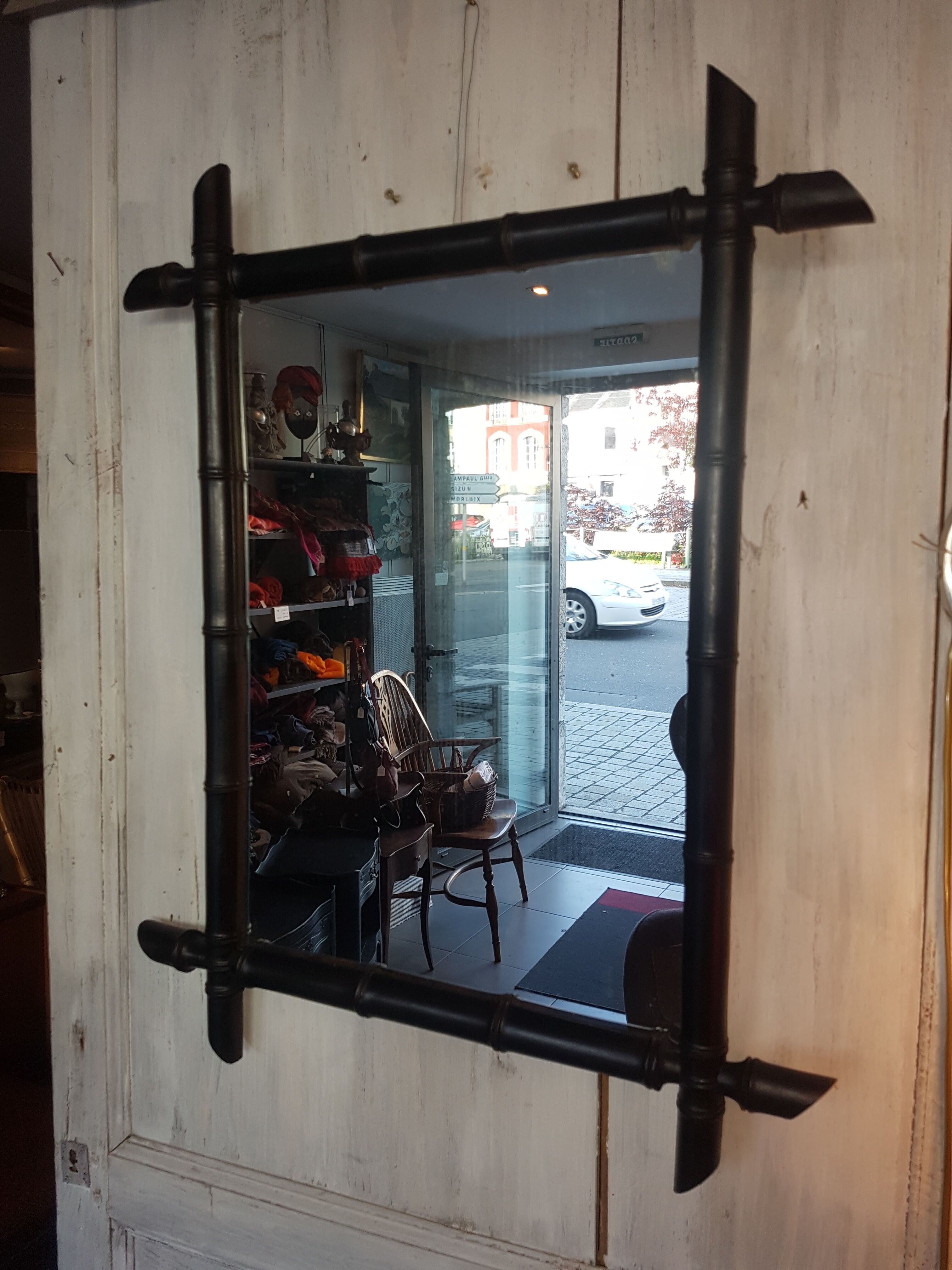 Black bamboo mirror 57x72cm