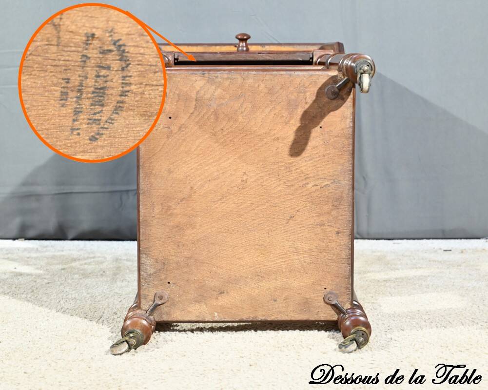 Small mahogany shuttered table, maison lemarchand, a. lemoine – mid-19th century