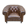 Fauteuil Chesterfield en cuir des années 70