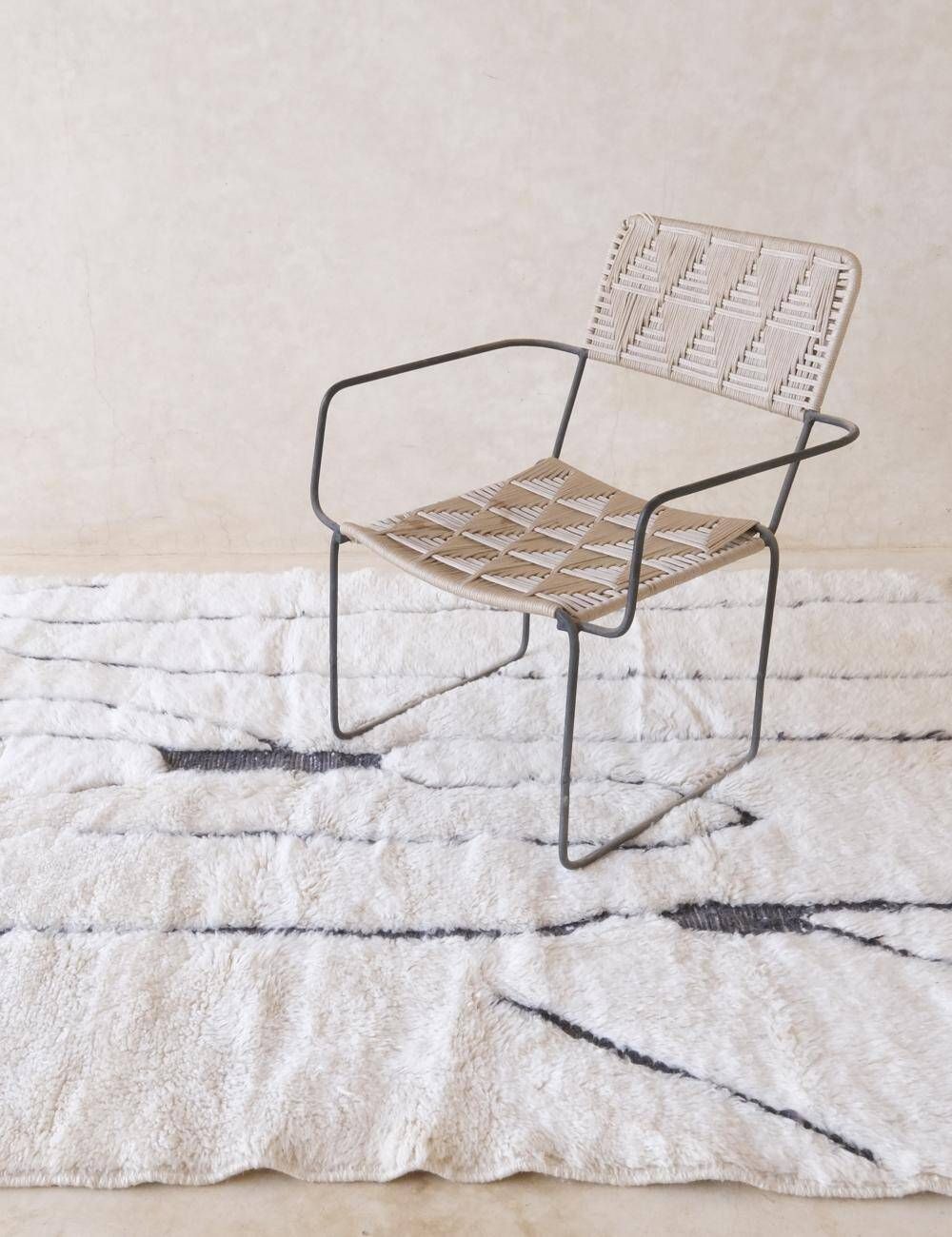 Beni M'Rirt White and Black Rug - 211 x 153 cm