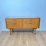 Buffet bas vintage en bois clair, 1960/70
