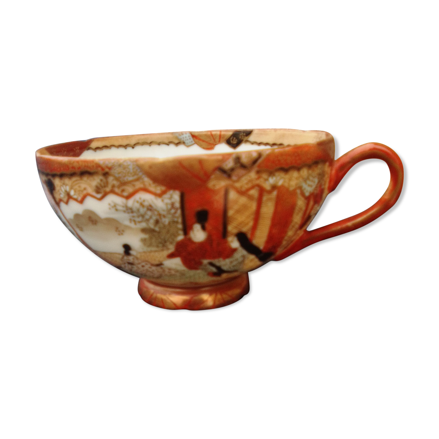 Porcelain tea cup Japanese pattern diam 9.5 cm