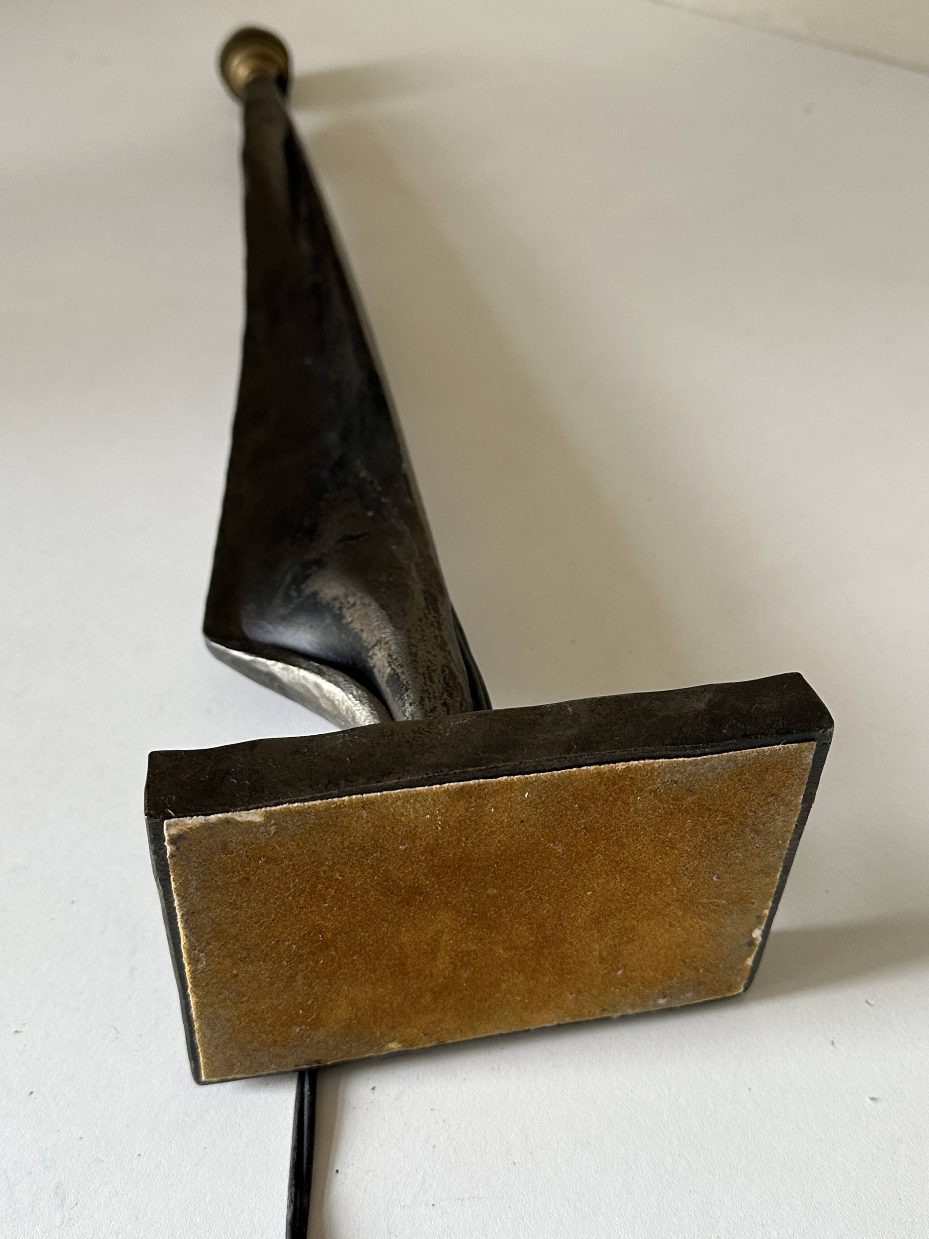 Vintage 60s metal brutalist lamp