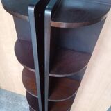Pair of mahogany art deco style column corner cabinets