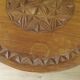 Carved African Hardwood Occasional Table with Geometric Top and Interlocking Legs