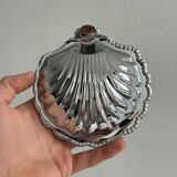 Silver-plated metal shell butter dish