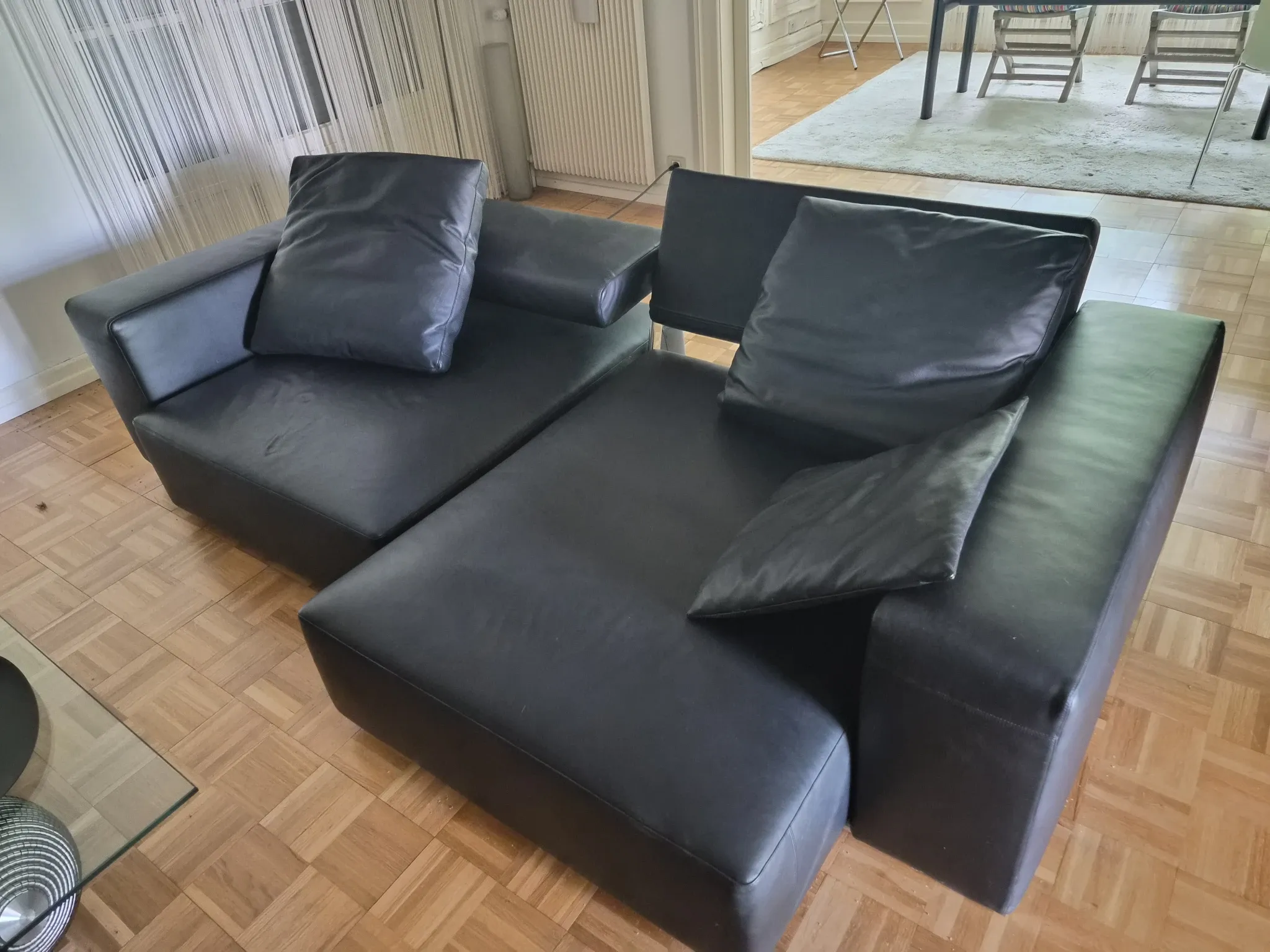 B&B Italia - Andy '13 - Paolo Piva - Sofa design in black natural leather