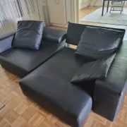 B&B Italia - Andy '13 - Paolo Piva - Sofa design in black natural leather