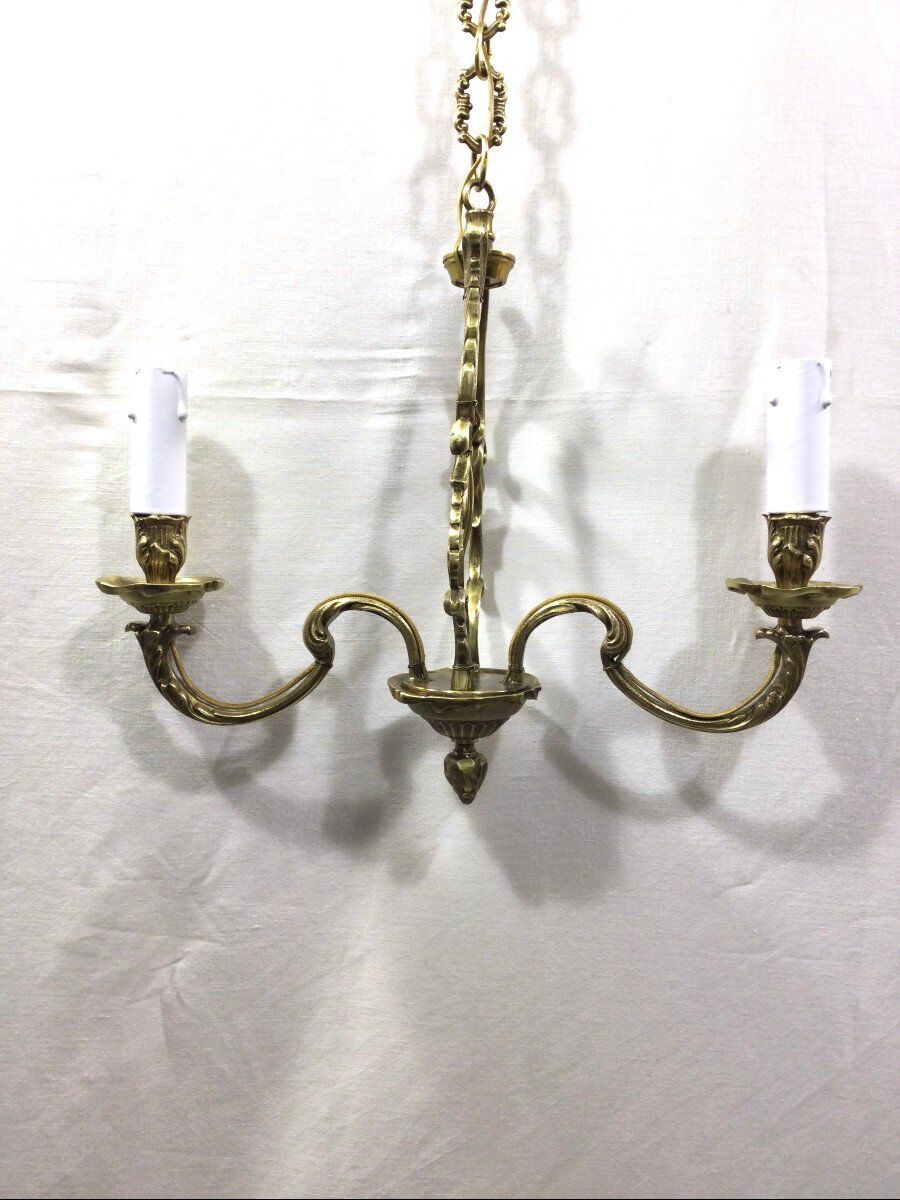 Bronze chandelier with 2 lights