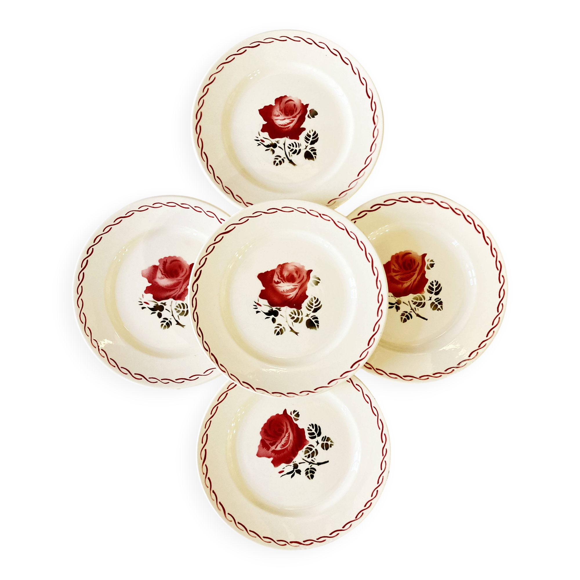 Assiettes à dessert, modèle Germaine, Badonviller