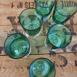 6 Luminarc green wine glasses