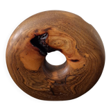 Turned wooden donut soliflore vase